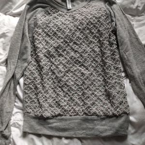 Gray lacy sweater